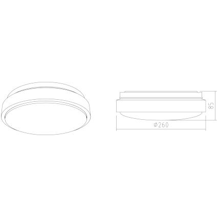 APLED - Φωτιστικό οροφής LED LENS PP TRICOLOR LED/12W/230V IP41 2700 - 6500K 825lm