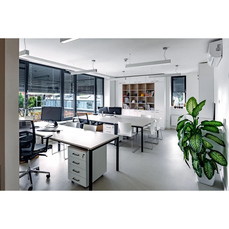 APLED -  Κρεμαστό φωτιστικό οροφής LED LOOK LED/58W/230V 4000K 150 cm ασημί