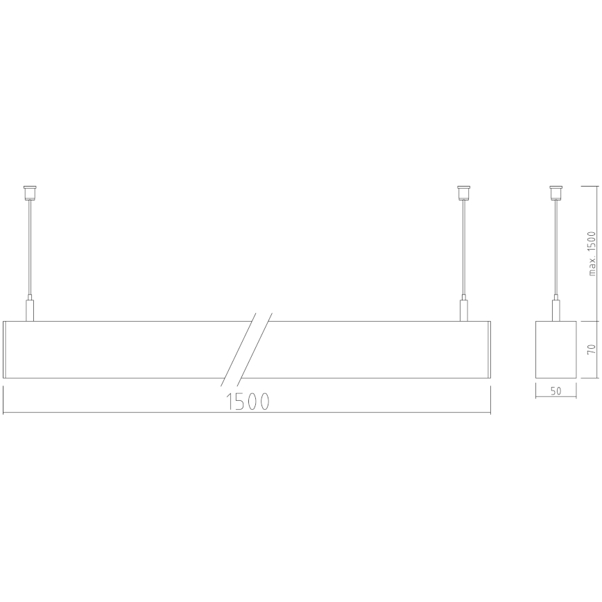 APLED -  Κρεμαστό φωτιστικό οροφής LED LOOK LED/58W/230V 4000K 150 cm ασημί