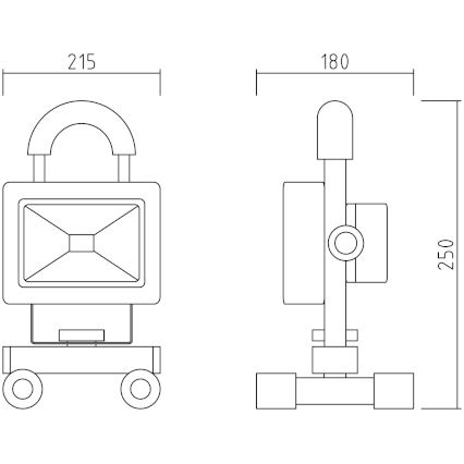 APLED - LED Προβολέας Μπαταρίας LED/20W/230V IP65 6000K 2200 mAh