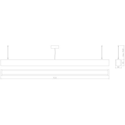 APLED - LED Κρεμαστό φωτιστικό LOOK LED/48W/230V 4000K 150 cm βελανιδιά