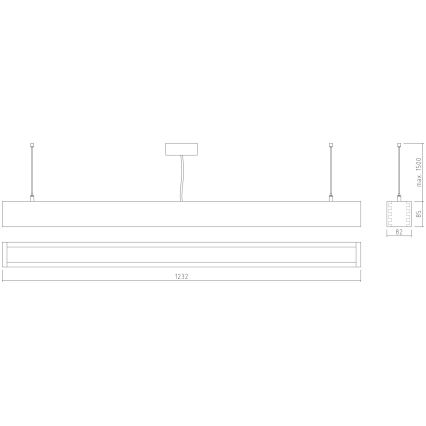 APLED -  Κρεμαστό LED φωτιστικό LOOK LED/36W/230V 4000K 120 cm δρυς