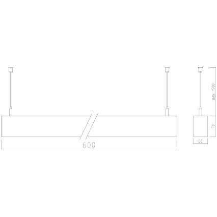 APLED -  Κρεμαστό φωτιστικό οροφής LED LOOK LED/23W/230V 4000K 60 cm ασημί
