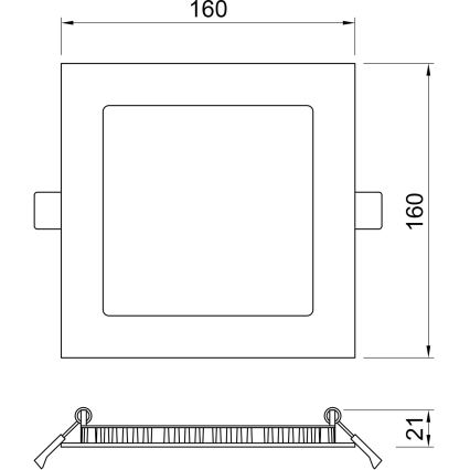 APLED - Κρεμαστό φωτιστικό οροφής μπάνιου LED SQUARE LED/12W/230V IP41 170x170 mm