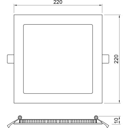 APLED - Κρεμαστό φωτιστικό οροφής μπάνιου LED SQUARE LED/18W/230V IP41 220x220 mm