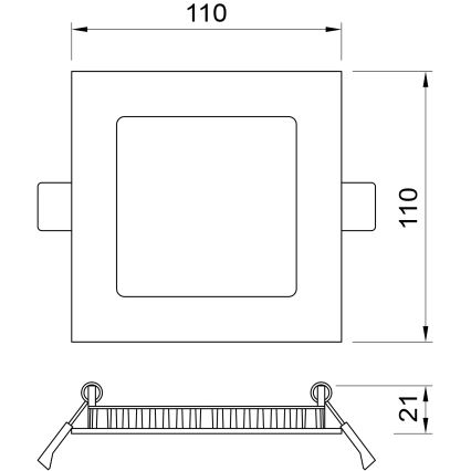 APLED - Κρεμαστό φωτιστικό οροφής μπάνιου LED SQUARE LED/6W/230V IP41 110x110 mm