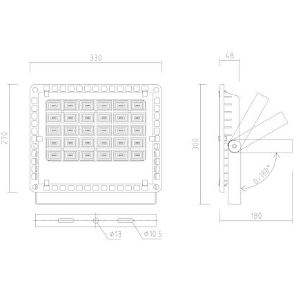 APLED - Προβολέας εξωτερικού χώρου LED PRO LED/100W/230V IP66 10000lm 6000K
