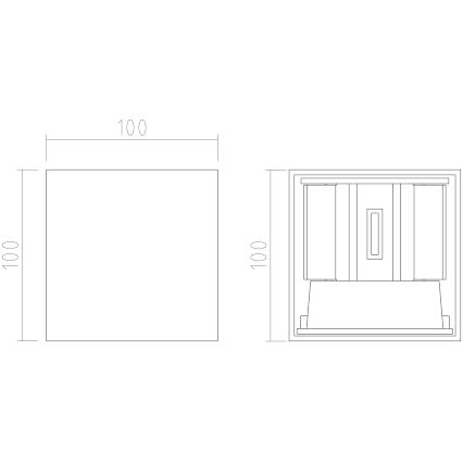 APLED - Φως τοίχου εξωτερικού χώρου LED CUBE 2xLED/3W/230V IP65