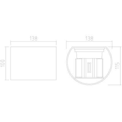 APLED - Φως τοίχου εξωτερικού χώρου LED OVAL 2xLED/3W/230V IP65