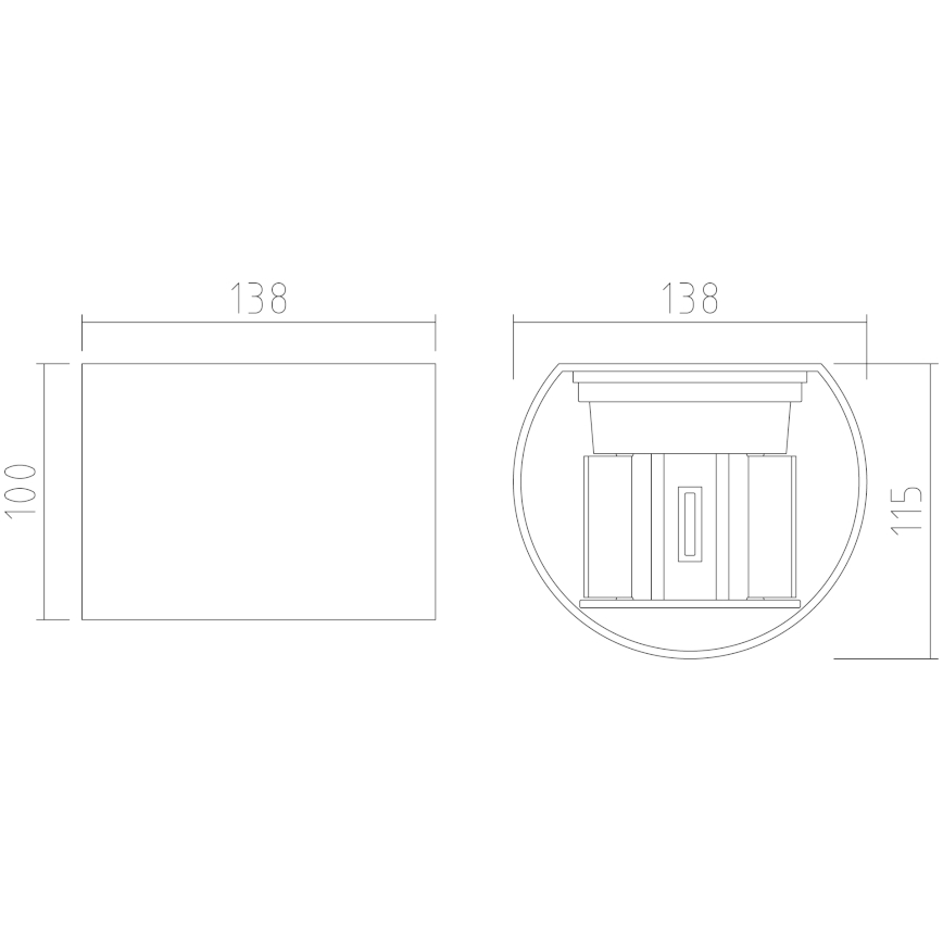 APLED - Φως τοίχου εξωτερικού χώρου LED OVAL 2xLED/3W/230V IP65