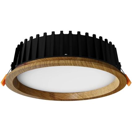 APLED - Χωνευτό φωτιστικό οροφής LED RONDO WOODLINE LED/12W/230V 3000K διάμετρος 20 cm δρυς μασίφ ξύλο