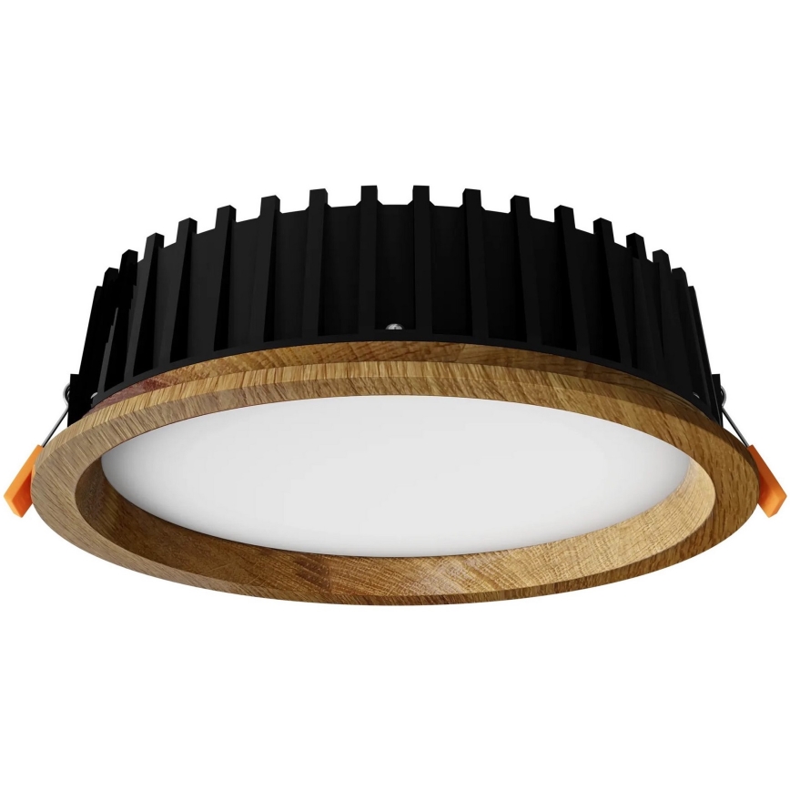 APLED - Χωνευτό φωτιστικό οροφής LED RONDO WOODLINE LED/12W/230V 3000K διάμετρος 20 cm δρυς μασίφ ξύλο