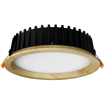 APLED - Χωνευτό φωτιστικό οροφής LED RONDO WOODLINE LED/12W/230V 3000K διάμετρος 20 cm πεύκο μασίφ ξύλο