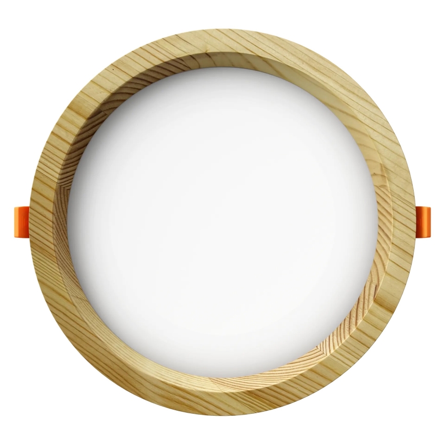 APLED - Χωνευτό φωτιστικό οροφής LED RONDO WOODLINE LED/12W/230V 3000K διάμετρος 20 cm πεύκο μασίφ ξύλο