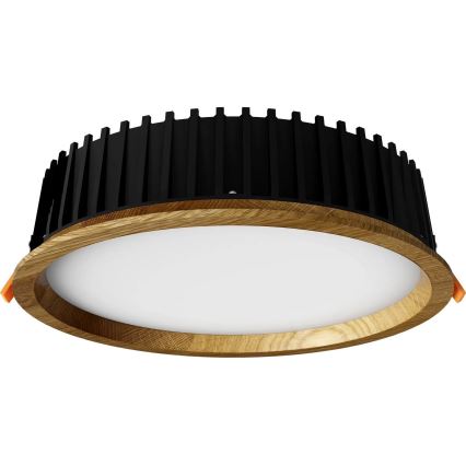 APLED - Κρεμαστό φωτιστικό οροφής LED RONDO WOODLINE LED/18W/230V 3000K διάμετρος 26 cm δρυς solid ξύλο