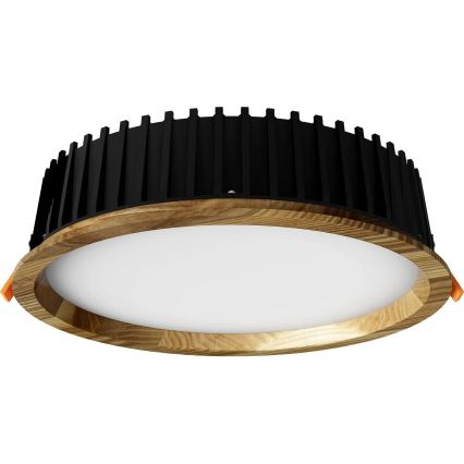 APLED - Χωνευτό φωτιστικό οροφής LED RONDO WOODLINE LED/18W/230V 3000K διάμετρος 26 cm δρυς μασίφ ξύλο