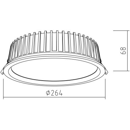 APLED - Χωνευτό φωτιστικό οροφής LED RONDO WOODLINE LED/18W/230V 3000K διάμετρος 26 cm δρυς μασίφ ξύλο