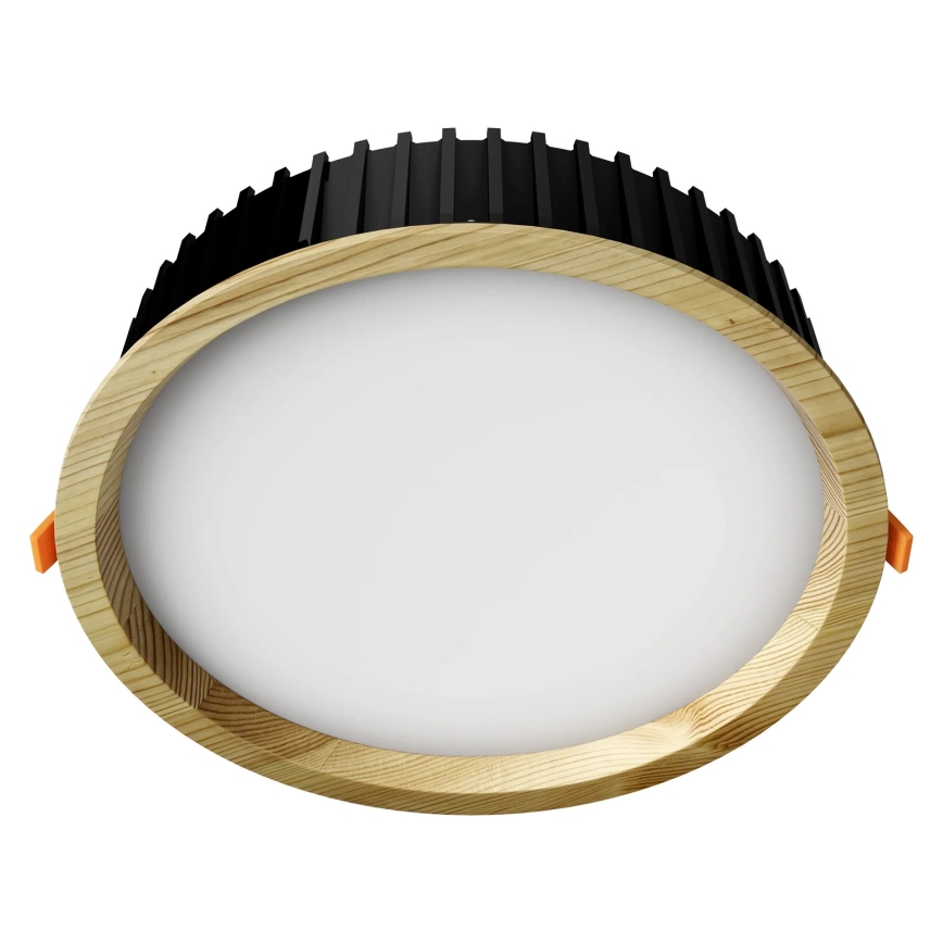 APLED - Χωνευτό φωτιστικό οροφής LED RONDO WOODLINE LED/18W/230V 3000K διάμετρος 26 cm πεύκο μασίφ ξύλο