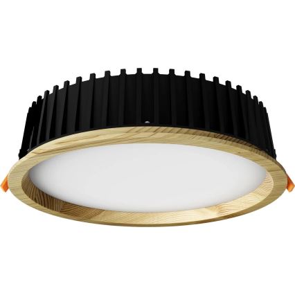 APLED - Χωνευτό φωτιστικό οροφής LED RONDO WOODLINE LED/18W/230V 4000K διάμετρος 26 cm πεύκο μασίφ ξύλο