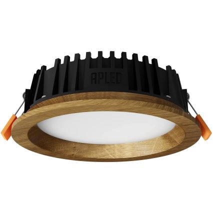 APLED -Χωνευτό φωτιστικό οροφής LED RONDO WOODLINE LED/6W/230V 3000K διάμετρος 15 cm δρυς μασίφ ξύλο