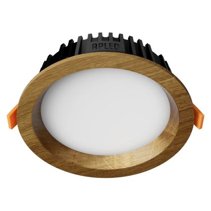 APLED -Χωνευτό φωτιστικό οροφής LED RONDO WOODLINE LED/6W/230V 3000K διάμετρος 15 cm δρυς μασίφ ξύλο