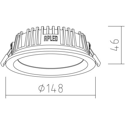 APLED -Χωνευτό φωτιστικό οροφής LED RONDO WOODLINE LED/6W/230V 3000K διάμετρος 15 cm δρυς μασίφ ξύλο