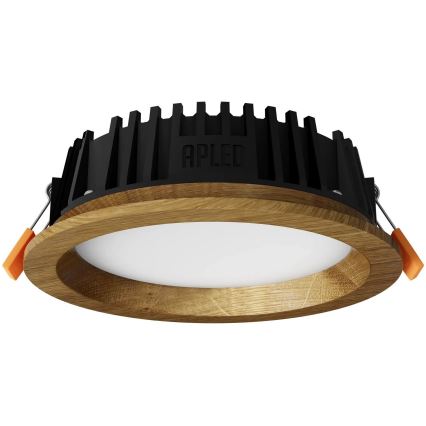 APLED - Χωνευτό φωτιστικό οροφής LED RONDO WOODLINE LED/6W/230V 4000K διάμετρος 15 cm δρυς μασίφ ξύλο