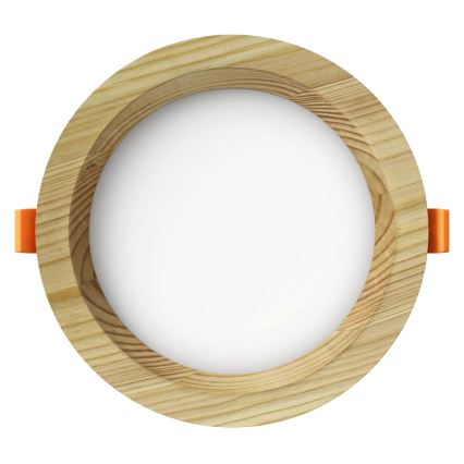 APLED - Χωνευτό φωτιστικό οροφής LED RONDO WOODLINE LED/6W/230V 4000K διάμετρος 15 cm πεύκο μασίφ ξύλο