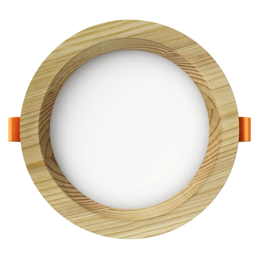 APLED - Χωνευτό φωτιστικό οροφής LED RONDO WOODLINE LED/6W/230V 4000K διάμετρος 15 cm πεύκο μασίφ ξύλο