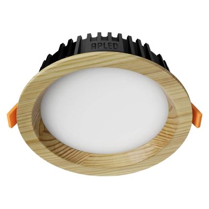 APLED - Χωνευτό φωτιστικό οροφής LED RONDO WOODLINE LED/6W/230V 4000K διάμετρος 15 cm πεύκο μασίφ ξύλο