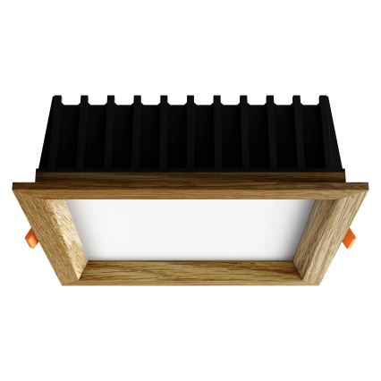 APLED - Χωνευτό φωτιστικό οροφής LED SQUARE WOODLINE LED/12W/230V 3000K 17x17 cm δρυς μασίφ ξύλο