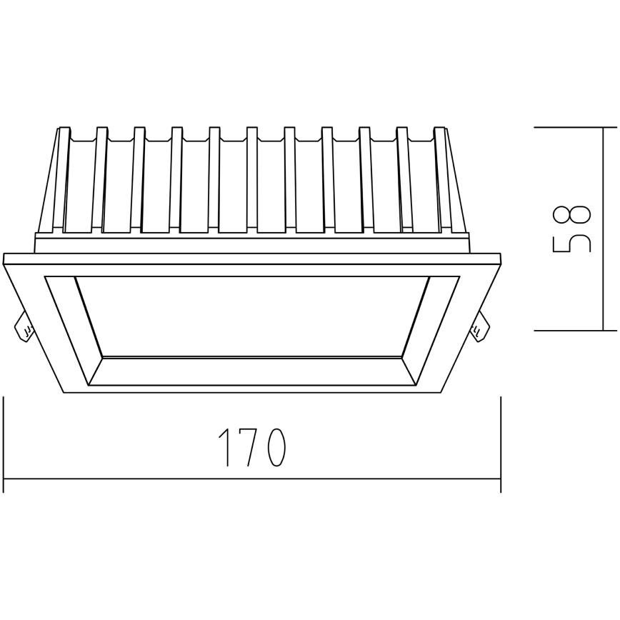 APLED - Χωνευτό φωτιστικό οροφής LED SQUARE WOODLINE LED/12W/230V 4000K 17x17 cm μασίφ ξύλο πεύκο