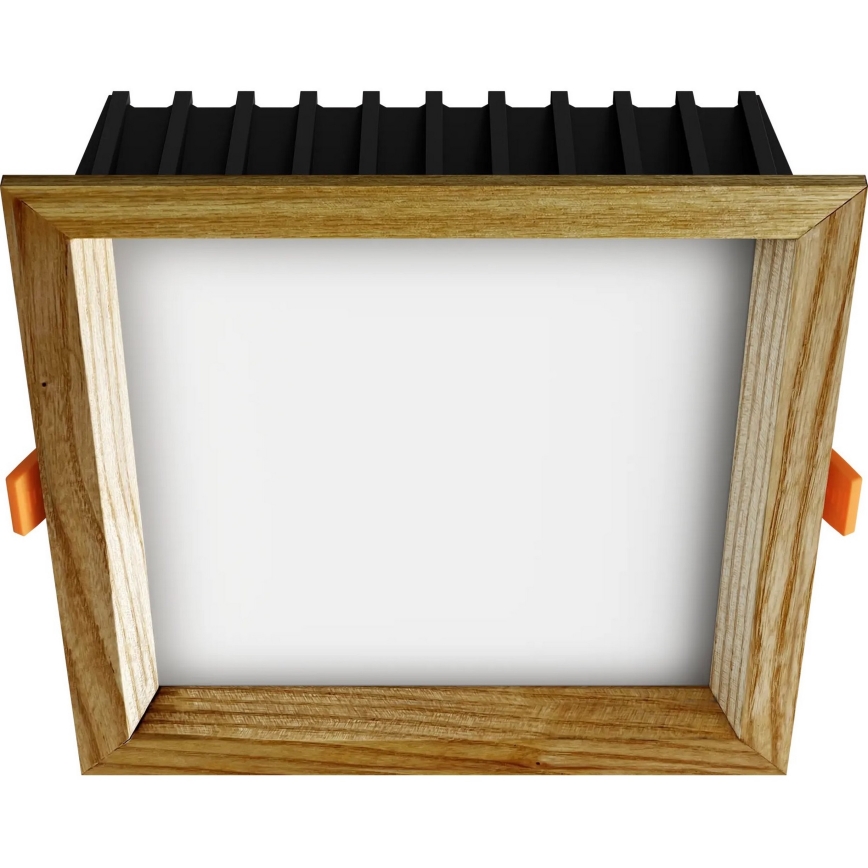 APLED - Χωνευτό φωτιστικό οροφής LED SQUARE WOODLINE LED/12W/230V 4000K 17x17 cm μασίφ ξύλο τέφρας
