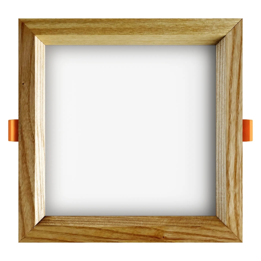 APLED - Χωνευτό φωτιστικό οροφής LED SQUARE WOODLINE LED/12W/230V 4000K 17x17 cm μασίφ ξύλο τέφρας