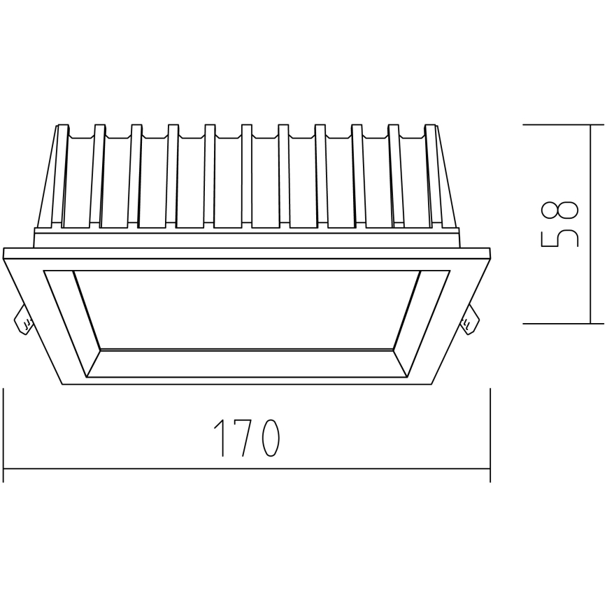 APLED - Χωνευτό φωτιστικό οροφής LED SQUARE WOODLINE LED/12W/230V 4000K 17x17 cm μασίφ ξύλο τέφρας