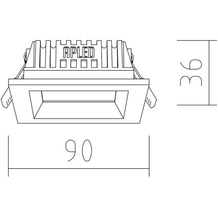 APLED - Χωνευτό φωτιστικό οροφής LED SQUARE WOODLINE LED/3W/230V 3000K 9x9 cm μασίφ ξύλο πεύκο