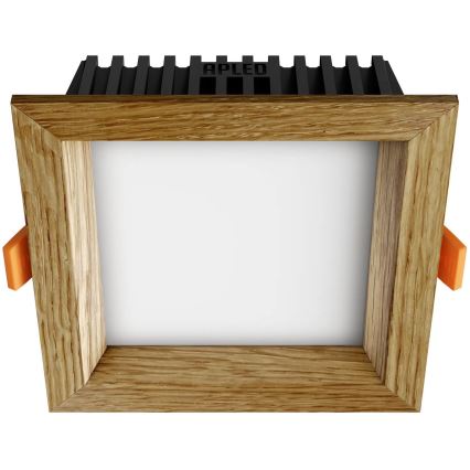 APLED - Χωνευτό φωτιστικό οροφής LED SQUARE WOODLINE LED/6W/230V 3000K 12x12 cm δρυς μασίφ ξύλο