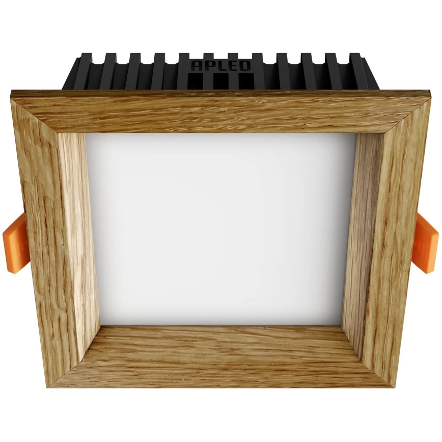 APLED - Χωνευτό φωτιστικό οροφής LED SQUARE WOODLINE LED/6W/230V 3000K 12x12 cm δρυς μασίφ ξύλο