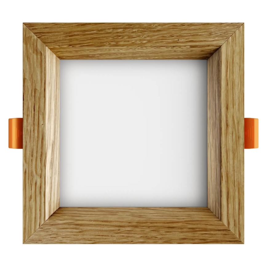 APLED - Χωνευτό φωτιστικό οροφής LED SQUARE WOODLINE LED/6W/230V 3000K 12x12 cm δρυς μασίφ ξύλο