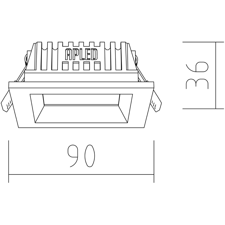 APLED - Χωνευτό φωτιστικό οροφής LED SQUARE WOODLINE LED/6W/230V 3000K 12x12 cm μασίφ ξύλο πεύκο