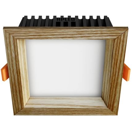 APLED - Χωνευτό φωτιστικό οροφής LED SQUARE WOODLINE LED/6W/230V 3000K 12x12 cm μασίφ ξύλο τέφρας