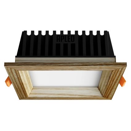 APLED - Χωνευτό φωτιστικό οροφής LED SQUARE WOODLINE LED/6W/230V 3000K 12x12 cm μασίφ ξύλο τέφρας