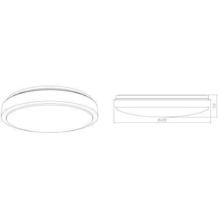 APLED - Φωτιστικό οροφής LED LENS PP TRICOLOR LED/36W/230V IP41 2700 - 6500K 2520lm