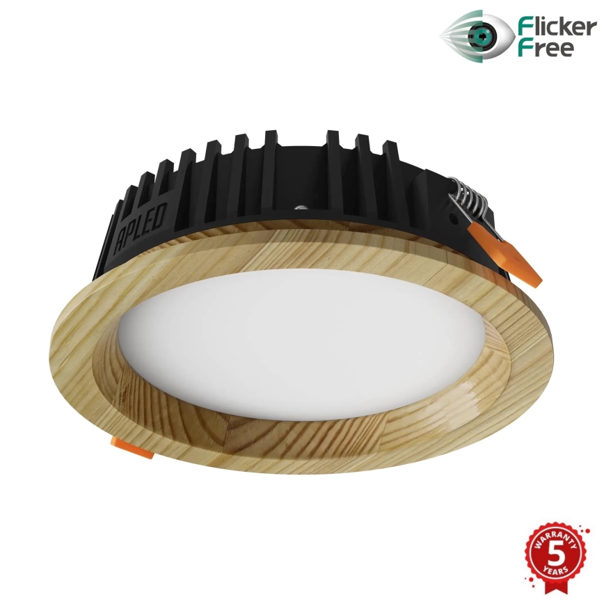 APLED - Χωνευτό φωτιστικό οροφής LED RONDO WOODLINE LED/6W/230V 3000K διάμετρος 15 cm πεύκο μασίφ ξύλο