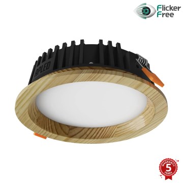 APLED - Χωνευτό φωτιστικό οροφής LED RONDO WOODLINE LED/6W/230V 3000K διάμετρος 15 cm πεύκο μασίφ ξύλο