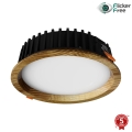 APLED - Χωνευτό φωτιστικό οροφής LED RONDO WOODLINE LED/6W/230V 4000K διάμετρος 15 cm δρυς μασίφ ξύλο