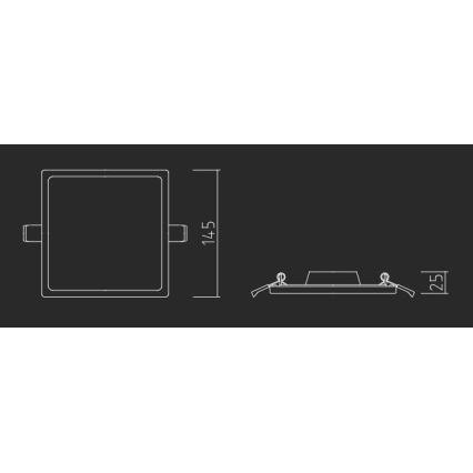 APLED - Χωνευτό Φωτιστικό LED SQUARE SLIM LED/16W/230V 14,5x14,5 cm λευκό