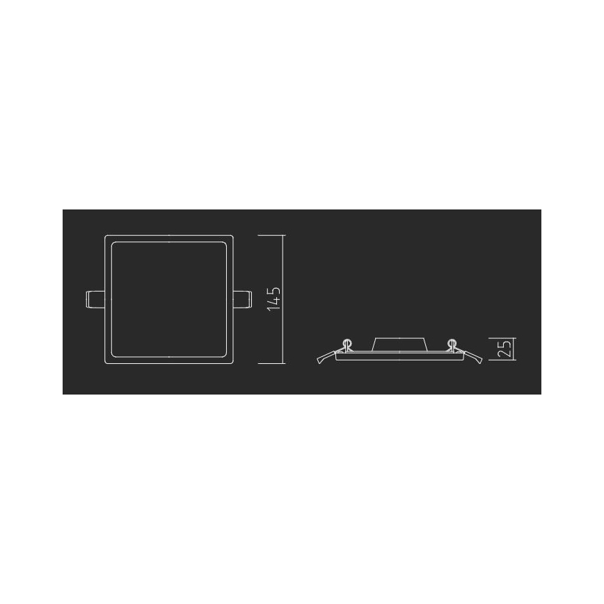 APLED - Χωνευτό Φωτιστικό LED SQUARE SLIM LED/16W/230V 14,5x14,5 cm λευκό