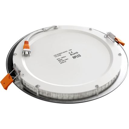APLED - Χωνευτό Φωτιστικό μπάνιου LED RONDO LED/18W/230V IP40 διάμετρος 22,5 cm ματ χρώμιο