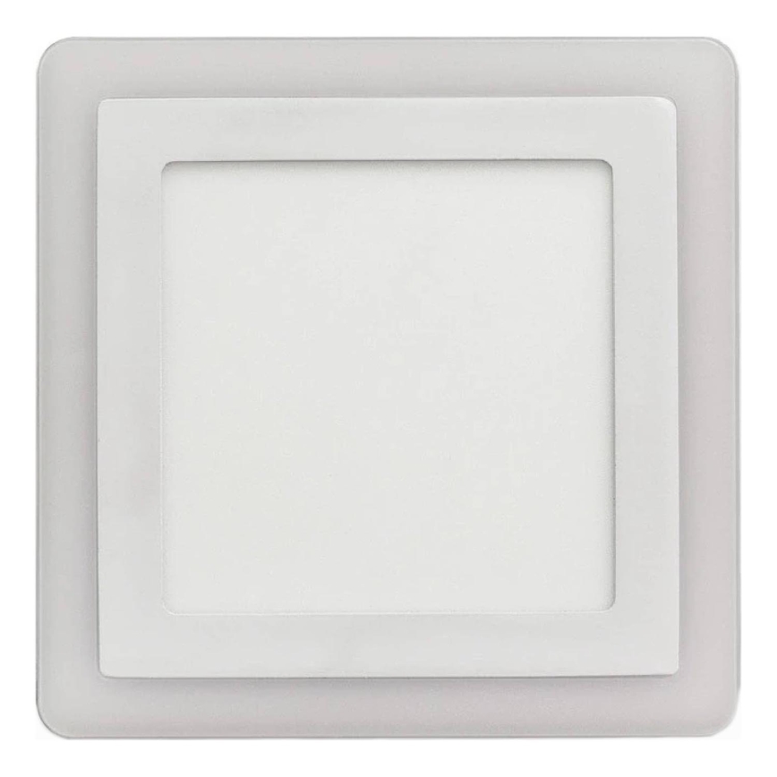 APLED - Χωνευτό Φωτιστικό μπάνιου LED SQUARE DUO LED/4W + LED/12W/230V IP41 3000/4000K 19,5x19,5 cm λευκό